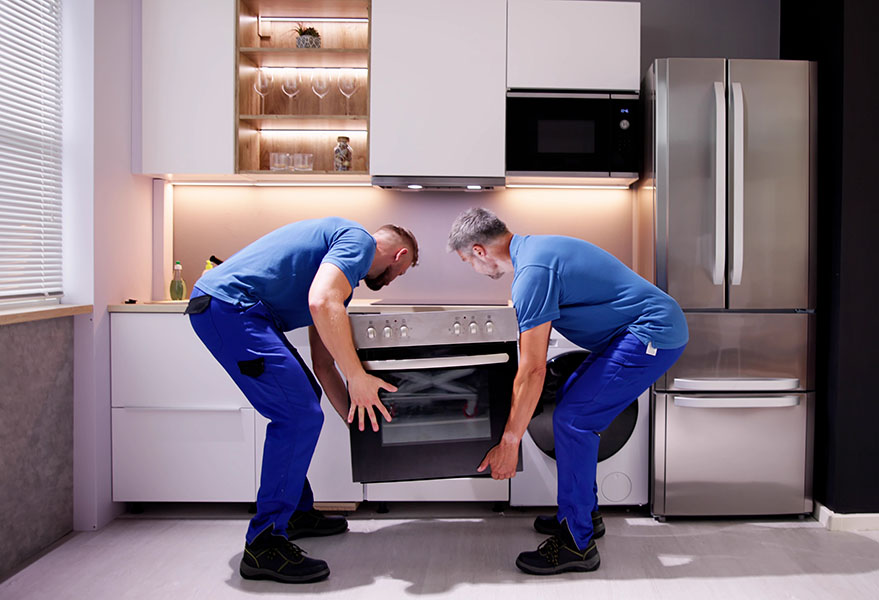 Installation of new oven by experienced installation team